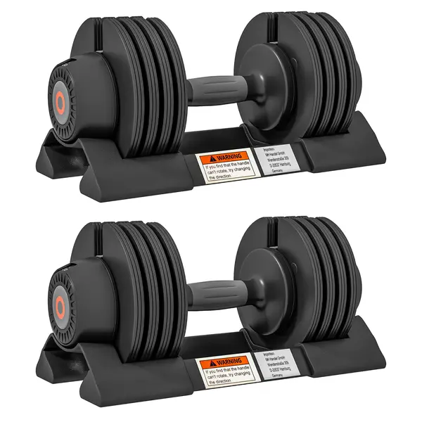 SPORTNOW Set de Gantere Reglabile, Set de Greutăți 4-în-1 cu Suport și Mâner Antiderapant, 33x16x16 cm, Negru | Aosom Romania
