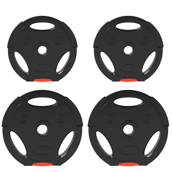 SPORTNOW Set Discuri de Greutăți cu Două Discuri de 5 kg și Două Discuri de 2,5 kg, Negru | Aosom Romania