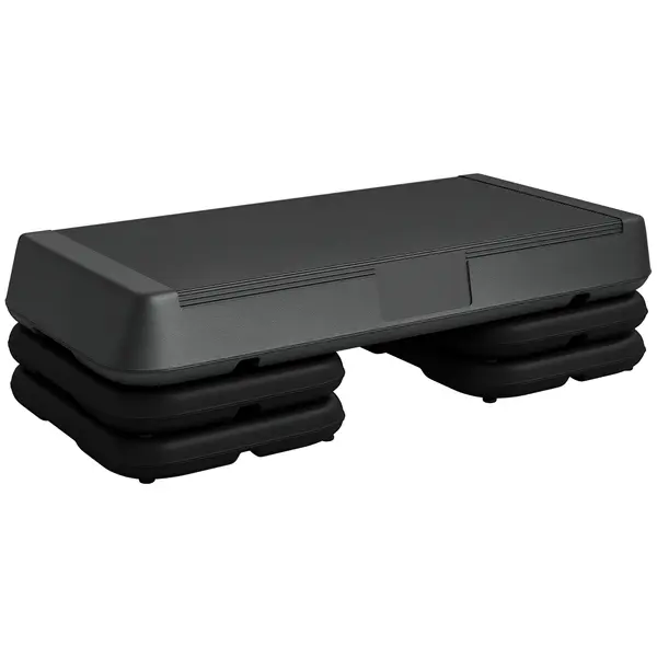 SPORTNOW Stepper aerobic fitness înălțime reglabilă 3 nivele 10/15/20 cm suprafață antiderapantă plastic, gri | Aosom Romania