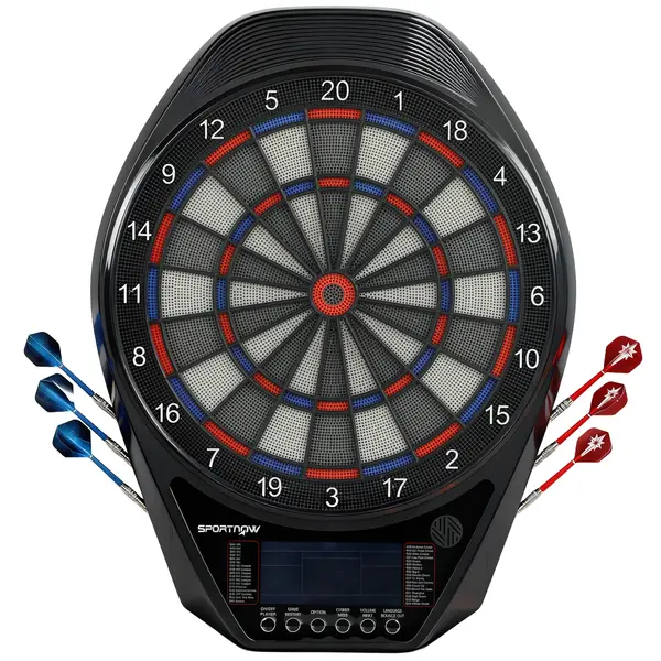 SPORTNOW Țintă electronică pentru săgeți Joc de săgeți electronic luminat ecran LED supradimensionat reîncărcabil negru | Aosom Romania