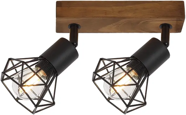 Spot dublu Rabalux - Zeus 3138, IP20, E14, 2 x 40W, 230V, negru mat