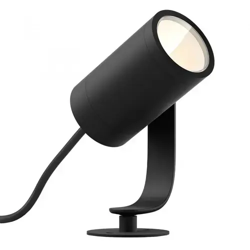 Spot LED RGB exterior Philips HUE Lily, unitate de baza, 8W (50W), 230V, lumina ambientala alba si color 2200-6500K, 640 lumeni, durata de viata 25.000 de ore, clasa energetica A+, IP65