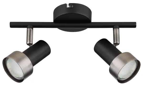 Spot Rabalux - Konrad 73012, IP20, GU10, 2 x 50W, 230V, negru mat