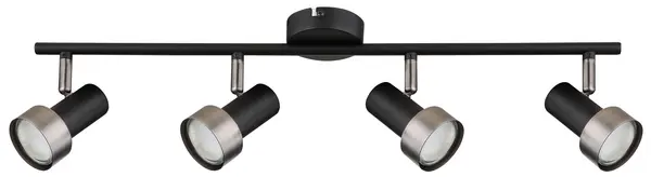 Spot Rabalux - Konrad 73014, IP20, GU10, 4 x 50W, 230V, negru mat