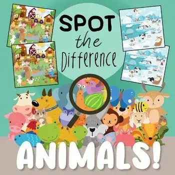Spot The Difference - Animals!: A Fun Search and Solve Book for 3-6 Year Olds, Paperback/Webber Books