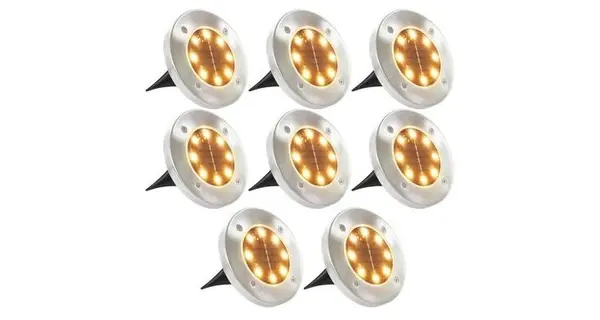 Spoturi pentru sol, 8 buc., LED, alb cald
