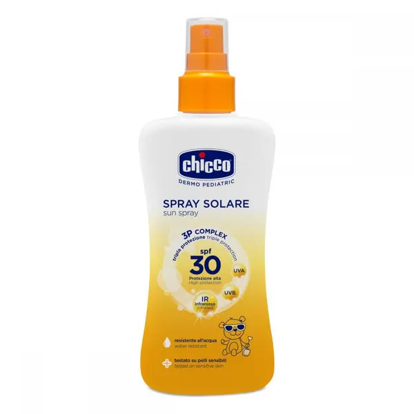Spray Chicco protectie solara dermopediatrica, SPF 30+, 150ml, 0 luni+