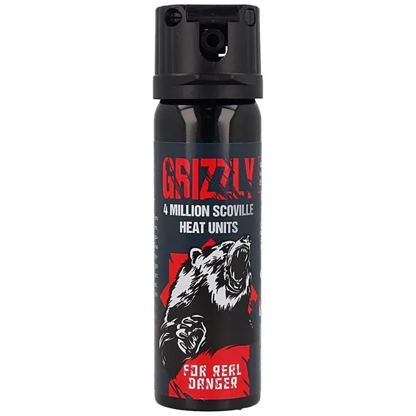 Spray cu ardei iute DEPOX impotriva ursilor, Grizzly Defence, dispersant, auto-aparare, 63 ml, negru