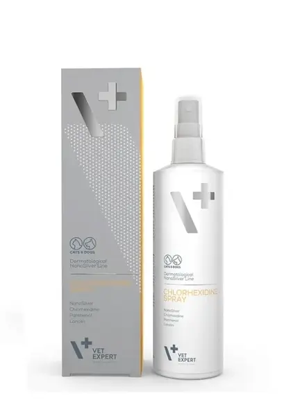 Spray cu Clorhexidina 4 % pentru caini pisici VetExpert 100 ml
