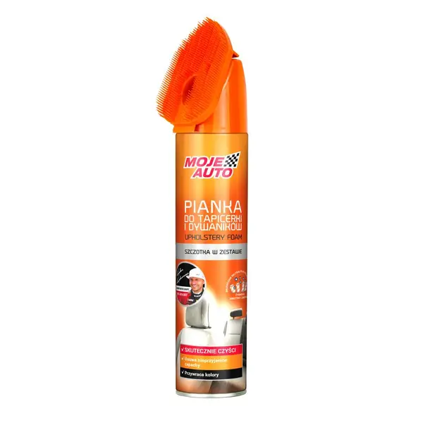 Spray cu perie atasata pentru curatat tapiteria textila, spuma, MOJE AUTO 520ml