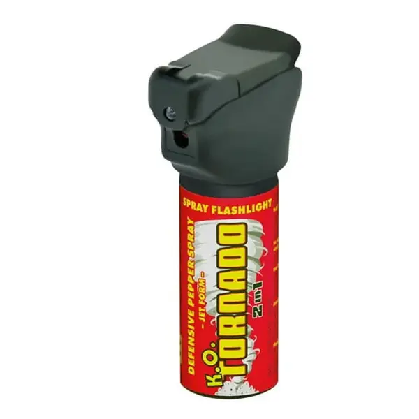 Spray cu piper DEPOX , Tornado KO, lanterna LED, jet, auto-aparare, 50 ml