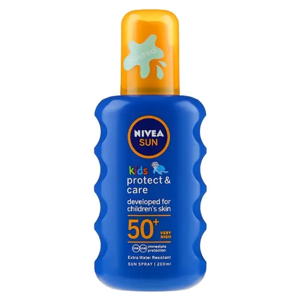 Spray cu Protectie Solara Colorat Nivea Sun Kids Protect & Care, SPF 50+, pentru Copii, 200 ml