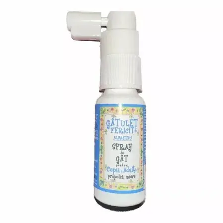 Spray de gat pentru copii si adulti cu albastru de metilen – Gatulet Fericit, 20 ml