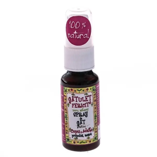 Spray de gat pentru copii si adulti Gatulet Fericit, 50ml, Prisaca Transilvania
