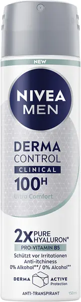 Spray deodorant Nivea Men - Derma Control Clinical Ultra Comfort, 150 ml