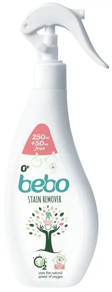 Spray ecologic pentru pete Bebo - Pentru țesături albe și colorate, 250 ml + 50 ml cadou