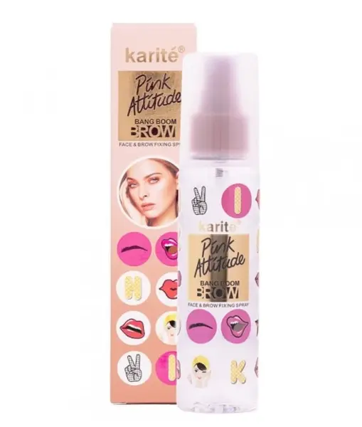 Spray Fixare Machiaj, Fata si Sprancene, Karite, Pink Attitude, 120 ml