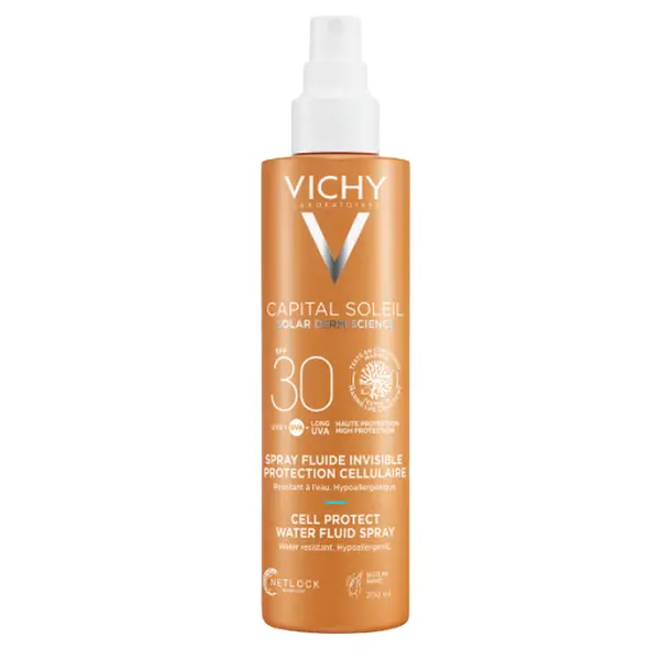 Spray fluid invizibil cu protectie solara SPF30+ Cell Protect, Capital Soleil, Vichy | 200 ml
