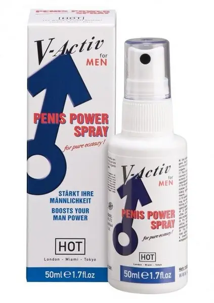 Spray intim pentru bărbați Hot - V-Activ Penis Power, stimulează potența, 50 ml