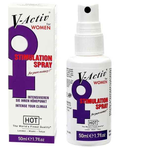 Spray intim pentru femei Hot - V-Activ Stimulation, pentru stimularea clitorisului și creșterea sensibilitații, 50 ml