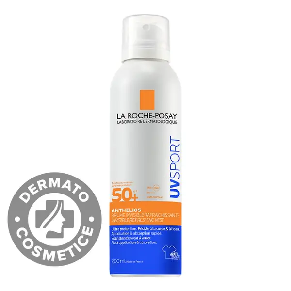 Spray invizibil reimprospatant SPF50+ Anthelios UVSport, 200ml, La Roche-Posay
