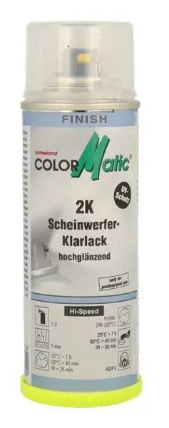 Spray lac lucios 2K pentru faruri, cu activator, COLORMATIC 200ml