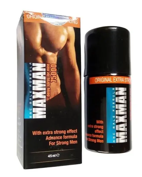 Spray MAXMAN 75000 Original Extra Strong Delay, ajută la întârzierea ejaculării, cu ulei de ricin, 45 ml
