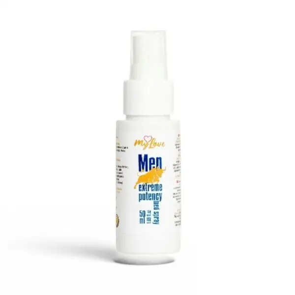 Spray MYLOVE Men Extreme Potency Med Spray, pentru creșterea potenței și lubrifiere, cu efect de încălzire, miros de cafea, 50 ml