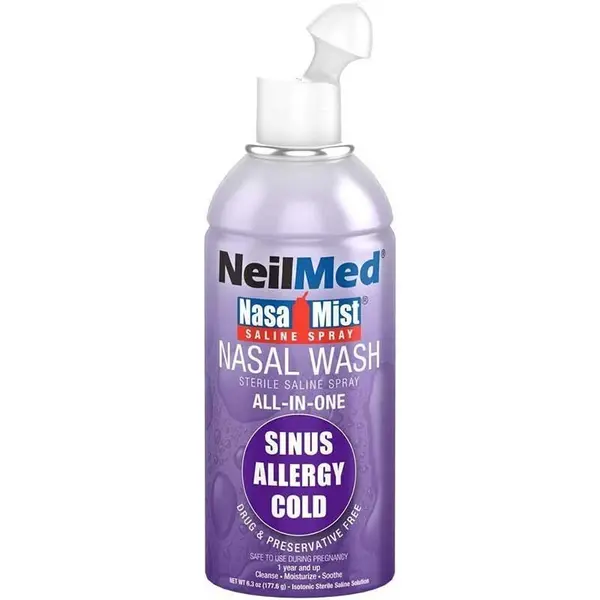 Spray Nazal, NeilMed, NasaMist All in One Multi Purpose, Izotonic, cu Solutie Salina, Calmeaza, Hidrateaza si Curata, 177.6gr
