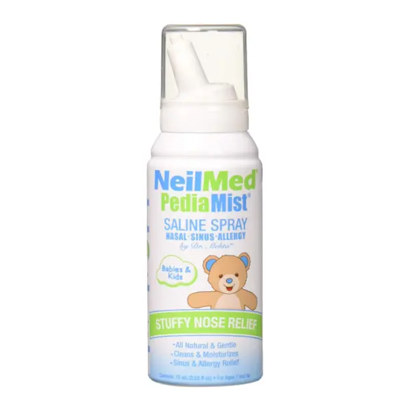 Spray Nazal pentru Copii si Bebelusi, NeilMed, Pediamist, cu Solutie Salina, Calmeaza, Hidrateaza si Curata Caile Nazale, 75ml