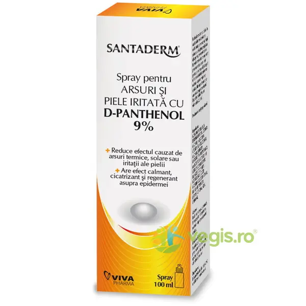 Spray pentru Arsuri si Piele Iritata cu D-Panthenol Santaderm 9% 100ml
