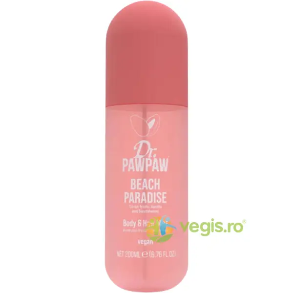 Spray pentru Corp si Par cu Parfum de Citrice, Vanilie si Lemn de Santal Beach Paradise 200ml