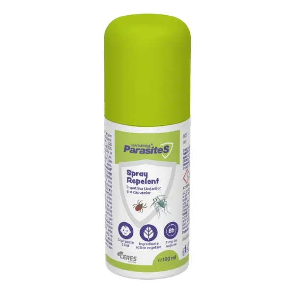 Spray repelent tantari si capuse Parasites Santaderm, 100 ml, Viva Pharma