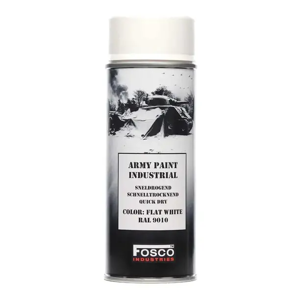 Spray vopsea militara industriala FOSCO INDUSTRIES - FLAT WHITE RAL 9010