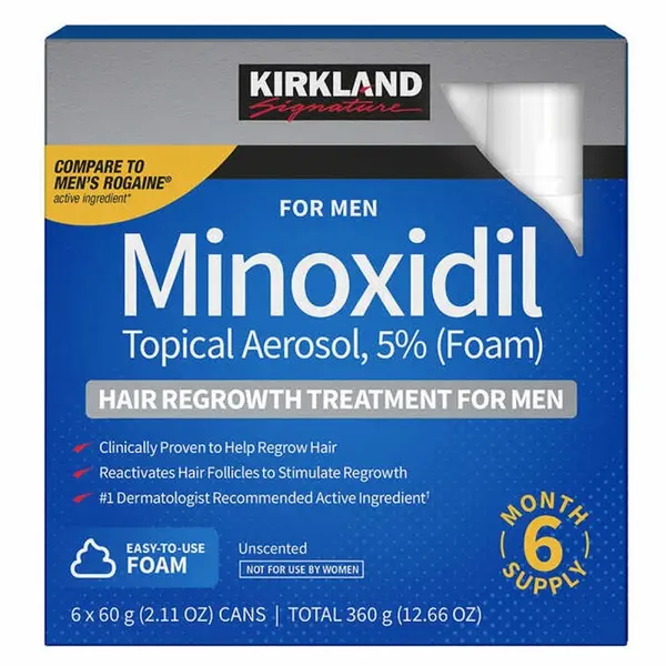 Spuma 9 Luni, Kirkland, Minoxidil, 5%, Tratament Impotriva Caderii Parului, 9x 60ml