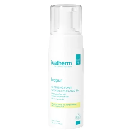 Spuma de curatare cu Acid Salicilic 2% Ivapur, 160 ml, Ivatherm