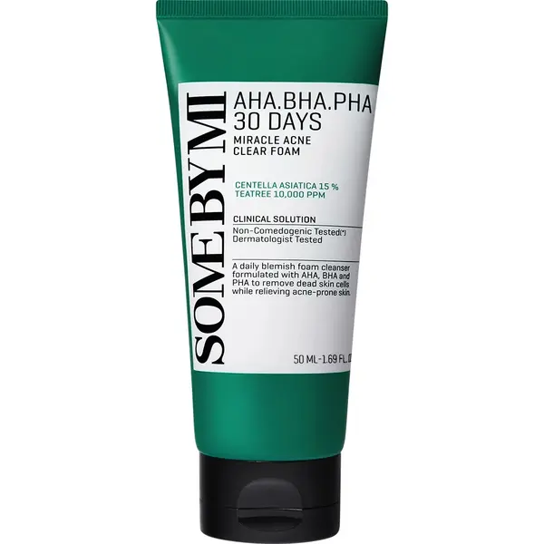 Spumă de curățare pentru ten acneic AHA-BHA-PHA 30 Days Miracle, 50 ml, Some By Mi