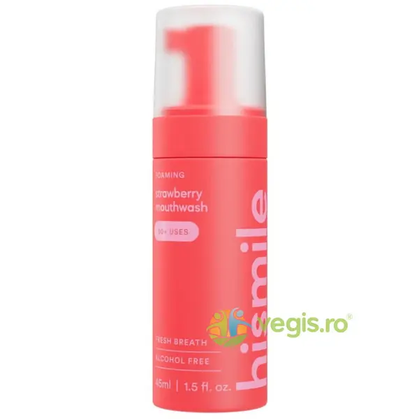 Spuma de Gura cu Aroma de Capsune pentru Respiratie Proaspata Strawberry 50+ Utilizari fara Alcool 45ml