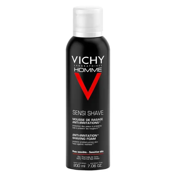 Spuma de ras anti-iritatii pentru ten sensibil, 200 ml, Vichy Homme
