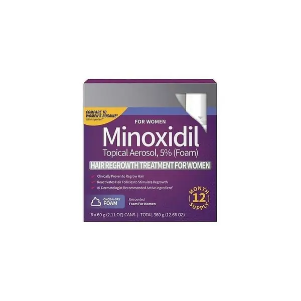 Spuma, Kirkland Signature, Minoxidil 5%, Tratament Impotriva Caderii Parului, pentru Femei, 6x 60ml