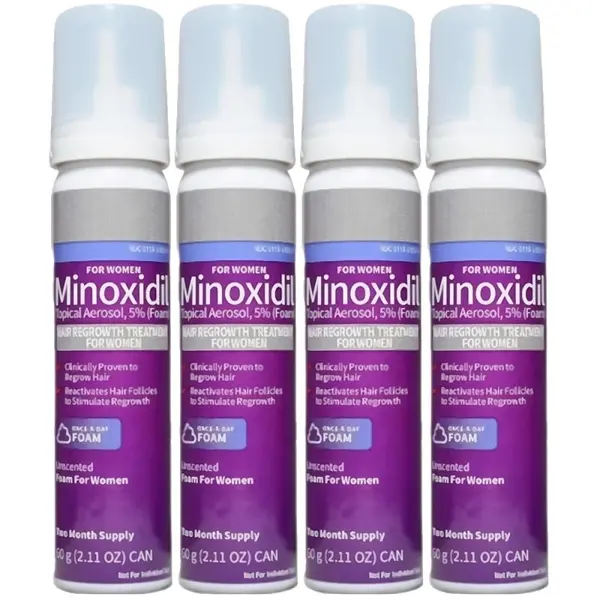Spuma, Kirkland Signature, Minoxidil 5%, Tratament Impotriva Caderii Parului, pentru Femei, 4x 60ml