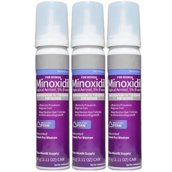 Spuma, Kirkland Signature, Minoxidil 5%, Tratament Impotriva Caderii Parului, pentru Femei, 3x 60ml