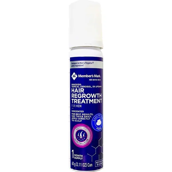 Spuma, Member Mark, Minoxidil 5%, Tratament Impotriva Caderii Parului, pentru Barbati, fara Parfum, 60ml