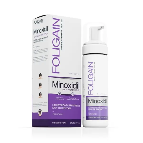 Spuma pentru Cresterea Parului, Foligain, Minoxidil 2%, Tratament pentru 3 Luni, 177ml