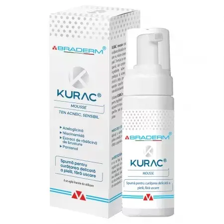 Spuma pentru curatarea pielii Kurac, 100 ml, Braderm