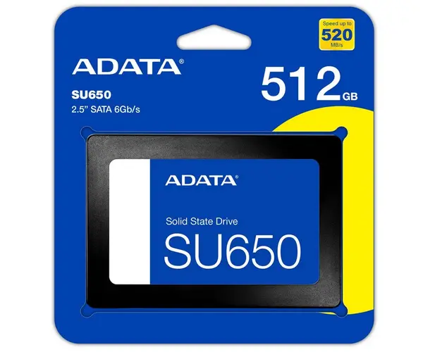 SSD 3D NAND ADATA 512GB, 2.5 inch, citire 520 Mbps, scriere 450 Mbps, ASU650SS-512GT-R