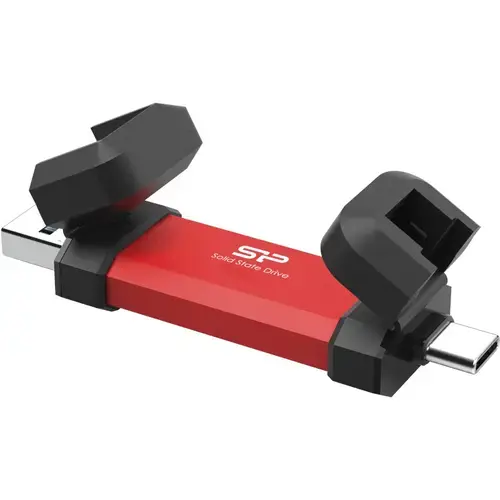 SSD Extern Silicon Power DS72, 1TB, USB-A / Type-C 3.2 (Negru/Rosu)