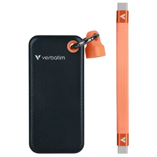 SSD Extern Verbatim Pocket, 512GB, USB-C 3.2 Gen 2, Negru/Portocaliu