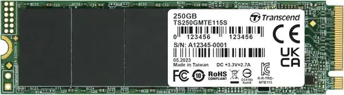 SSD Transcend MTE115S, 250GB, M.2 2280, PCIe Gen3 x4 NVMe