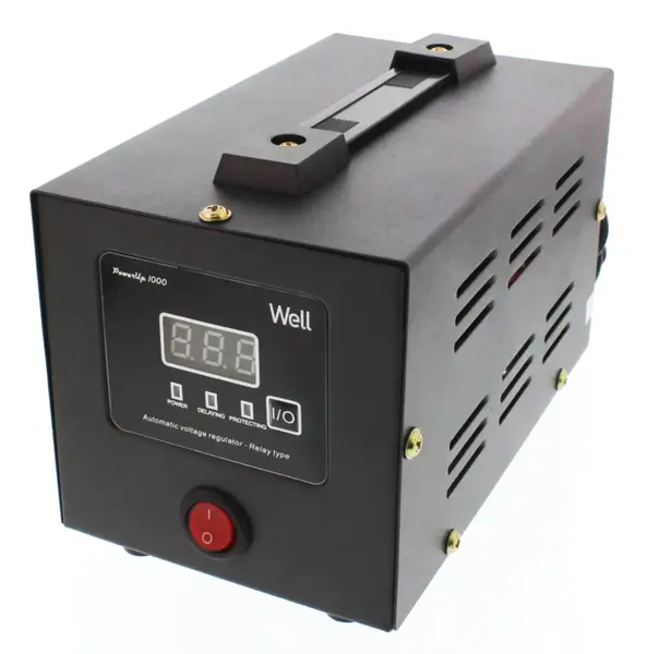 Stabilizator automat de tensiune cu releu 1000VA/600W, negru Well